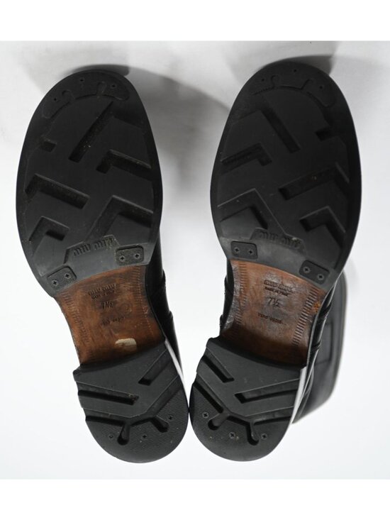 Vintage Miu Miu Peco Leather FW99 Riding Boots in Black main image 6